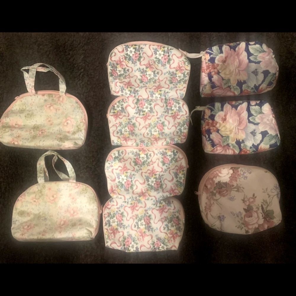 9 Vintage makeup Bags, Block Printed Large Toiletry Bag, Waterproof Bags $15each